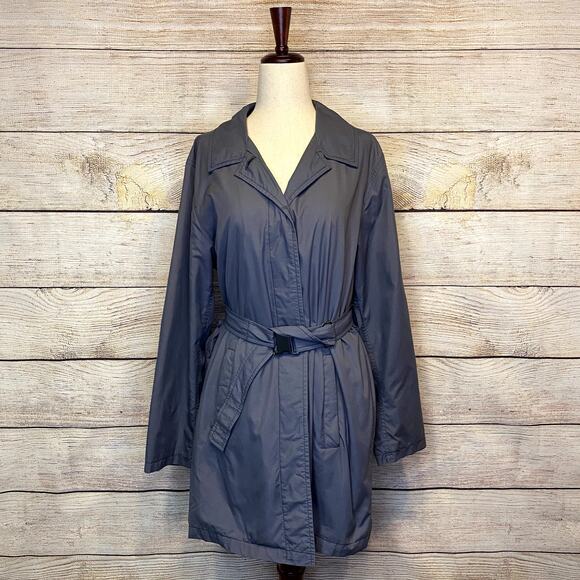 L.L. Bean Vintage Buckled Lightweight Trench Coat Size M Women's Duster Purple - Picture 1 of 8